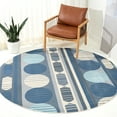 thumbnail image 2 of SAFAVIEH Orwell Dusko Abstract Area Rug, Grey/Blue, 6'7" x 6'7" Round, 2 of 8