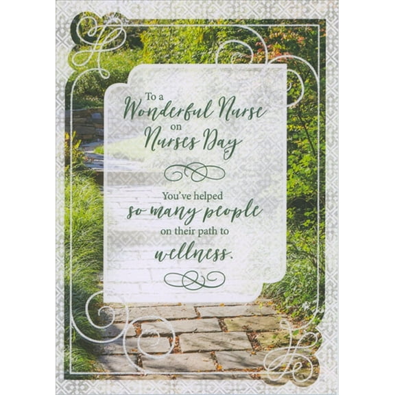Designer Greetings Path to Wellness : Brick Path Photo Nurses Day Card