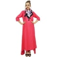 thumbnail image 3 of Bimba Women's Indian Peach Rayon Asymmetrical Hem Casual Kurta With Scarf - 8, 3 of 9