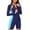 36Blue, variant on Womens One Piece Swimsuits Long Sleeve Rash Guard UV Protection Swimwear Slim Fit Athletic Diving Surfing Bathing Suit