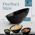 thumbnail image 4 of Posh Setting - Black Plastic Serving Bowls for Party Angled Bowls Disposable Chip Bowls Candy Bowls for Party Table Salad and Fruit Bowls for Party Wedding Serving Bowls-Black, 54 OZ, 5 Pack, 4 of 6