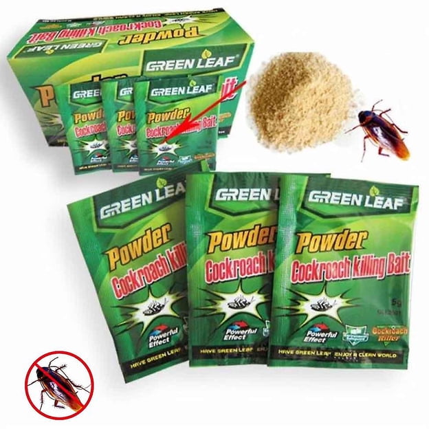 Default10 Paquetes Green Leaf Powder Cucaracha Killer Cebo Repelente Killing Trap Control de Plagas