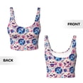 thumbnail image 3 of Sikiie blue record rock Skull Print Strappy Sports Bra for Women Padded Push Up Sports Bra Athletic Running Sports Bra Workout Bra Yoga Bra, 3 of 5