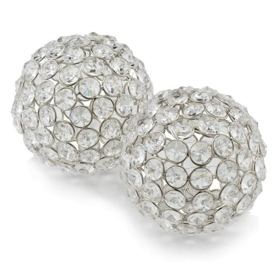 Modern Day Accents 3478 4 in. Facetas Cristal Sphere - Set of 2