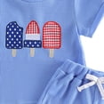 thumbnail image 4 of Toddler Baby 4th of July Outfit Boy American Flag Tractor Tshirt Short Sleeve Tops Solid Shorts Summer Clothes Set,Blue, 4 of 4