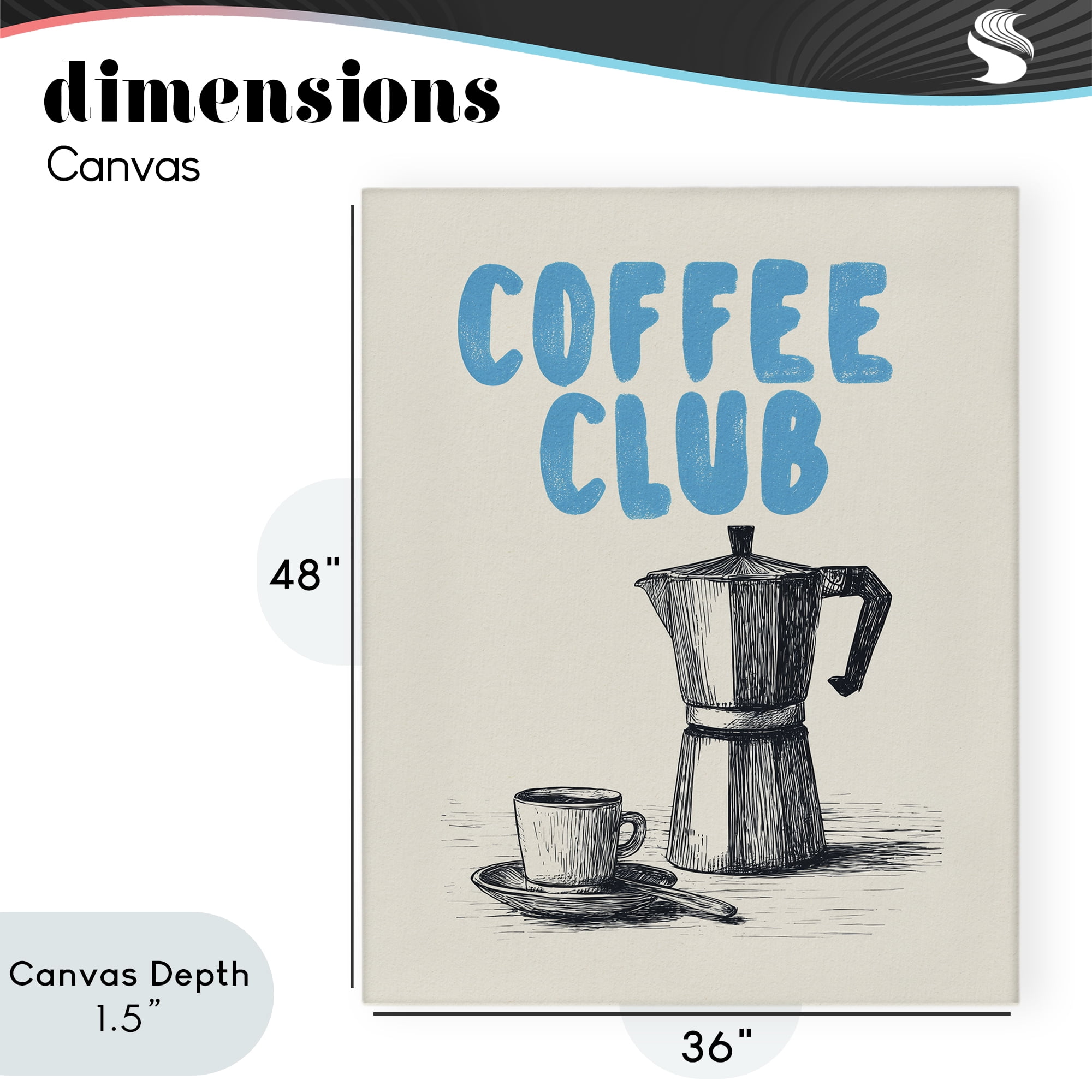 Stupell Industries Coffee Club Retro Drawing Canvas Wall Art, design by Andreas Magnusson