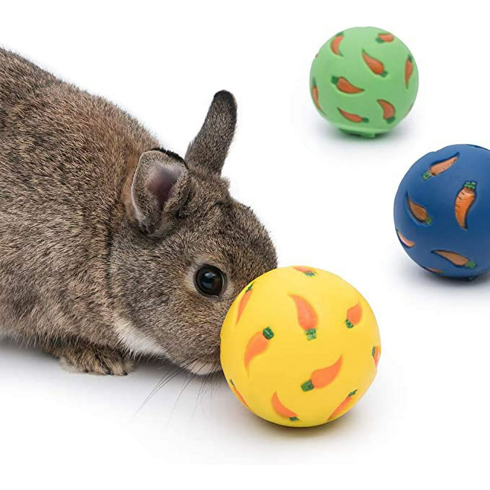 Treat Ball Snack Ball for Guinea Pigs Rabbits Hedgehogs and Other Small Pets Small Yellow Blue Green Walmart