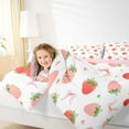 thumbnail image 4 of jejeloiu Cute Strawberry Bedding Comforter Set,Kawaii Bowtie Ribbon Twin Comforter Sets,Pink Loves Pattern Bedding Set For Girls,Ultra Soft Home Decor Reversible,2-Piece, 4 of 8