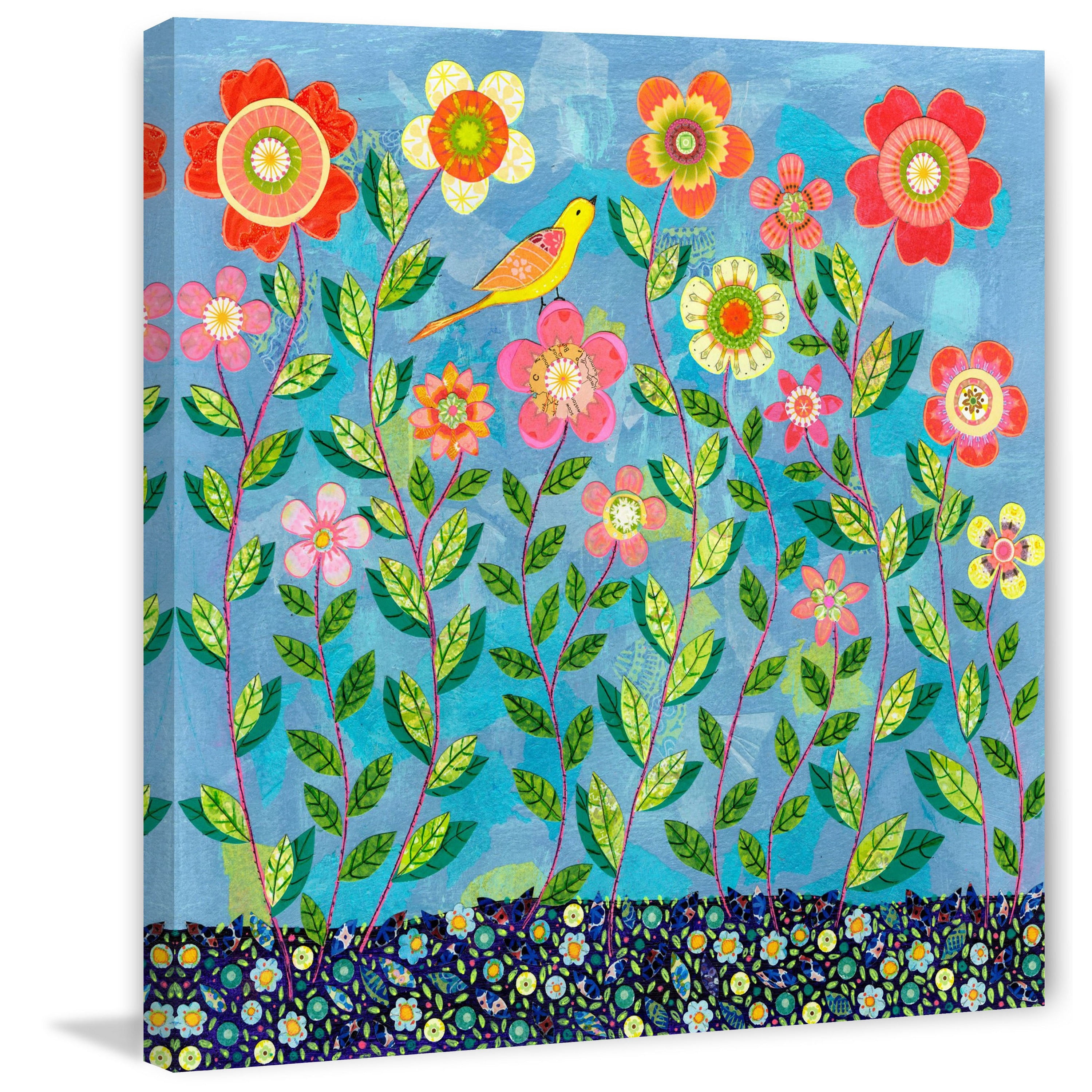 Marmont Hill "In the Meadow" by Sascalia Painting Print on Wrapped Canvas