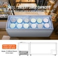 thumbnail image 2 of KFFKFF Professional Ice Cream Showcase, 20 Cu.ft Storage Freezer, Portable Transparent Lid Deep Freezer, Diner Sorbet Serving Cabinet with 12 Spacious Tube, White, 2 of 8