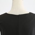 thumbnail image 5 of JINMGG Dresses under $10.00 Fashion Women Zipper V-Neck Solid Color Full Swing Short-Sleeved Dress Black S, 5 of 7