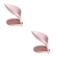 thumbnail image 2 of ziyahi Portable Soap Rack Leaf Shape Soap Cleaning Sponge Holder Drain Box Soap Drying Stand Rack with Suction Cups Soap Storage Box pink 2Set, 2 of 6