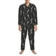 thumbnail image 3 of Balery Retro Skeleton Dancing On Halloween Party Pijama para Hombre de Dos Piezas con Manga Larga, Conjunto de Dormir y Descanso Suave con Bolsillos-X-Large, 3 of 7