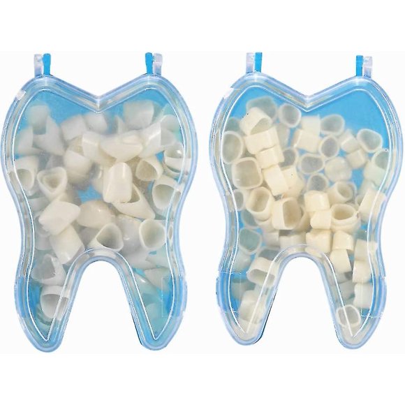 Box of 2, Temporary Resistant Crowns Oral Care Anterior Crowns (front and back braces) in different sizes