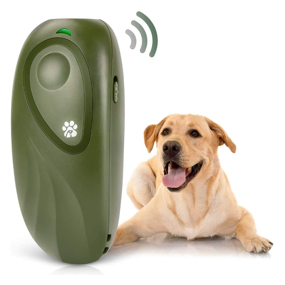 Dog Braking Control Deterrent 2 in 1 Handheld Dog Training Device Repeller Stop Barking Device with LED Indicator and Wrist Lanyard Rechargeable Ultrasonic Bark Control Device Anti Barking Device