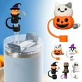 thumbnail image 2 of 3D Halloween Straw Cover * for Cup, Cute Accessories Halloween *, Dust-Proof Reusable Straw Topper Caps for Cups Accessories, 2 of 8