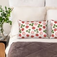 thumbnail image 2 of KLL Strawberries And Leaf Pattern Silk Pillowcase for Hair and Skin Standard Size 20"X 30" Soft Breathable Pillow Covers for Sleeping, 2 of 6