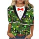 thumbnail image 1 of Tops Navideños Para Mujer Blusas Moda Impreso Camiseta Suelta 3 4 Mangas Cuello Redondo Casual Odeerbi  ODB191443, 1 of 4
