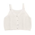 thumbnail image 2 of UACY Toddler Girls Knit Camisole Crop Top V Neck Button Front Textured Knit Tank Top Casual Sleeveless Vest for Kids ﻿ (White, 12-18 Months), 2 of 7