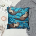 thumbnail image 2 of Nawypu  Dark Blue Cute Sea Otters Pillow Covers Fall Pillow Cover Cushion Case for Bed Couch Sofa Holiday Farmhouse Decorative, Rectangle,, 2 of 5