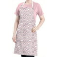 thumbnail image 5 of Pink Purple Sun Cloud Pattern Apron-Garden Aprons for Women with Pockets-Cotton Linen Waterproof Kitchen Cooking Gardening Aprons Adjustable for Kitchen,Cooking,BBQ and Salon 33x27 Inch, 5 of 7