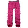 thumbnail image 3 of Matchstick Women Cargo Pants Casual Solid Trousers with Pockets, 3 of 5