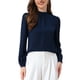 thumbnail image 1 of CAMISA DE CHIFFON CHIC INSPIRADA PARA MUJERES, OFICINA, CUELLO ALTO, MANGA LARGA, BLUSA XS AZUL OSCURO, 1 of 5