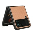 thumbnail image 4 of for Samsung Galaxy Z Flip 3 Case, Samsung Z Flip 3 Cover, Thin TPU Edge Shockproof PU Leather Protective Phone Case for Samsung Galaxy Z Flip 3 5G,Gold, 4 of 5