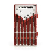 Precision Steel Shaft 6-Piece Electronics Screwdriver Set by Steelman, Variety of Slotted/Phillips Sizes, Swivel-Head, Storage