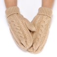 thumbnail image 4 of Guantes de punto para mujer, estilo invernal, cálidos, de terciopelo grueso, resistentes al frío, de color sólido, para montar a caballo y para hombre, 4 of 5