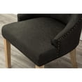 thumbnail image 4 of Button Tufted Solid Wood Charcoal Wingback Chairs with Nail Heads Set of 2 / Make Dining Room More Inviting, 4 of 6