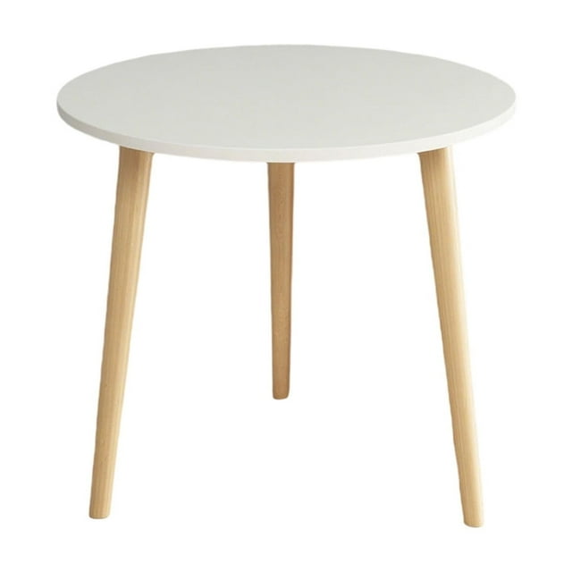 White Concise Modern Detachable Small Round Table Rental House Bedroom Balcony Side Table For Rest And Negotiation 16.54X15.75X15.75 In 3.97 Lb