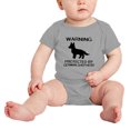 thumbnail image 2 of Warning: Protected by A German Shepherd Dog Funny Baby Rompers Baby Clothes (Gray,12-18 Months), 2 of 5