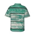 thumbnail image 3 of Daiia Old Green Wooden Hawaiian Shirt for Men Gentle Cotton Regular Short Sleeve Casual-Large, 3 of 9