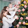 thumbnail image 5 of 6 Pcs Flocked Christmas Ball Ornaments 3.15 in, Velvet Tree Baubles Set with Hanging Cord for Holiday Decor, 5 of 6