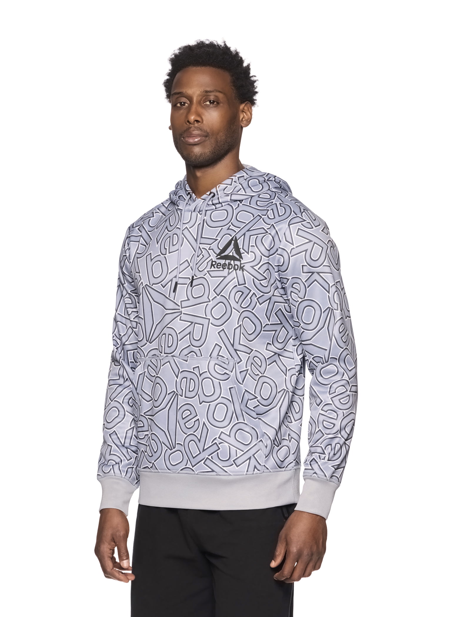 Reebok Mens and Big Mens All Over Print Hoodie, up to Sizes 3XL