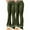 A-Olive Green, variant on Women's Bell Bottom Flare Pants 2Pc Solid Color Elastic Waisted Skinny Sports Pants Casual Pants D-Light Blue
