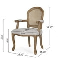 thumbnail image 3 of Noble House Absaroka Fabric Upholstered Wood and Cane 5 Piece Circular Dining Set, Natural and Brown, 3 of 16