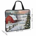 Feiri Snowy Landscape Barn Bird Diving Fabric Laptop Sleeve Carrying