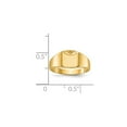 thumbnail image 5 of Solid 14k Yellow Gold 8.0x7mm Closed Back Diamond Engravable Monogram Signet Ring Band with CZ Cubic Zirconia Size 7.5, 5 of 6