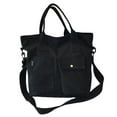 thumbnail image 1 of Bolso tote de lona informal Bolso bandolera Cierre de broche de presión Bolso multis tamaño Bolso bandolera para oficina Negro BLESIY Bolso, 1 of 8
