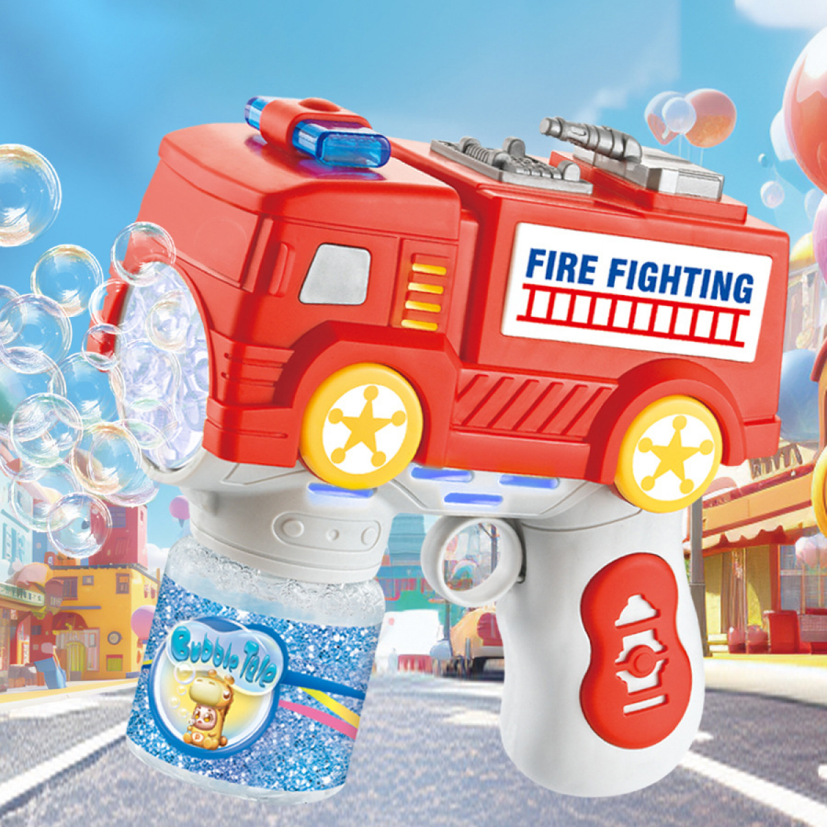 Fire Engine Bubbles Machine for Kids with 1000 Colorful Automatic Bubbles, Lights & Sound, Bubble Maker Blowers for Age 3+ Birthday Gifts