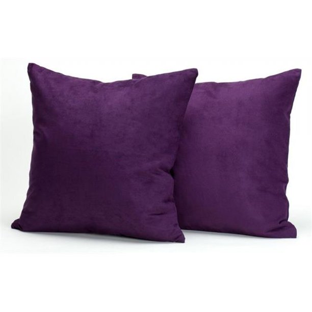Microsuede Deco Pillow Purple Grape 18x18 Feather and Down Filled Pillows