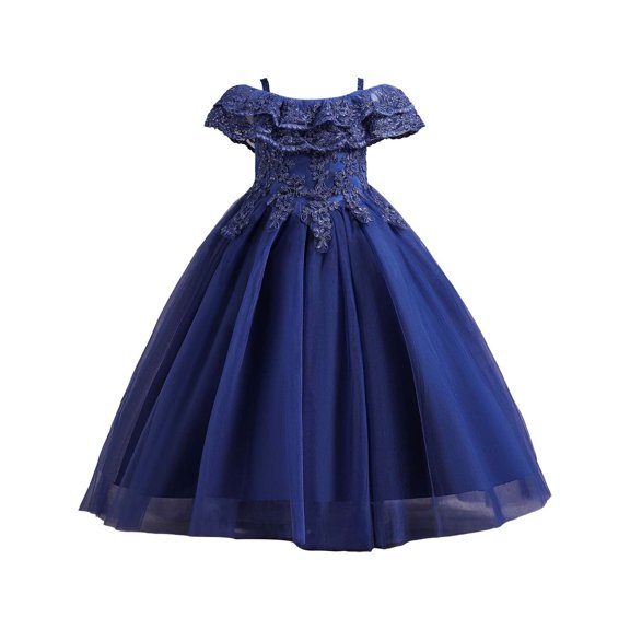 EnJoCho Flower Girl Tutu Dress Embroidered Sleeveless Tulle Gown Wedding Par𝗍y Dress Bridesmaid Pageant Dress Birthday Celebration Long Skirt