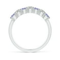 thumbnail image 2 of Angara Natural 0.4 Ct. Tanzanite with Diamond Non Eternity Wedding Band in Sterling Silver for Women (Ring Size: 3), 2 of 11