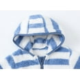 thumbnail image 3 of ATOGUTA Toddler Girl Coat Zipper Striped Thick Hooded Coat Fleece Lined Warm Outwear Blue, Size 2T-7, 3 of 5