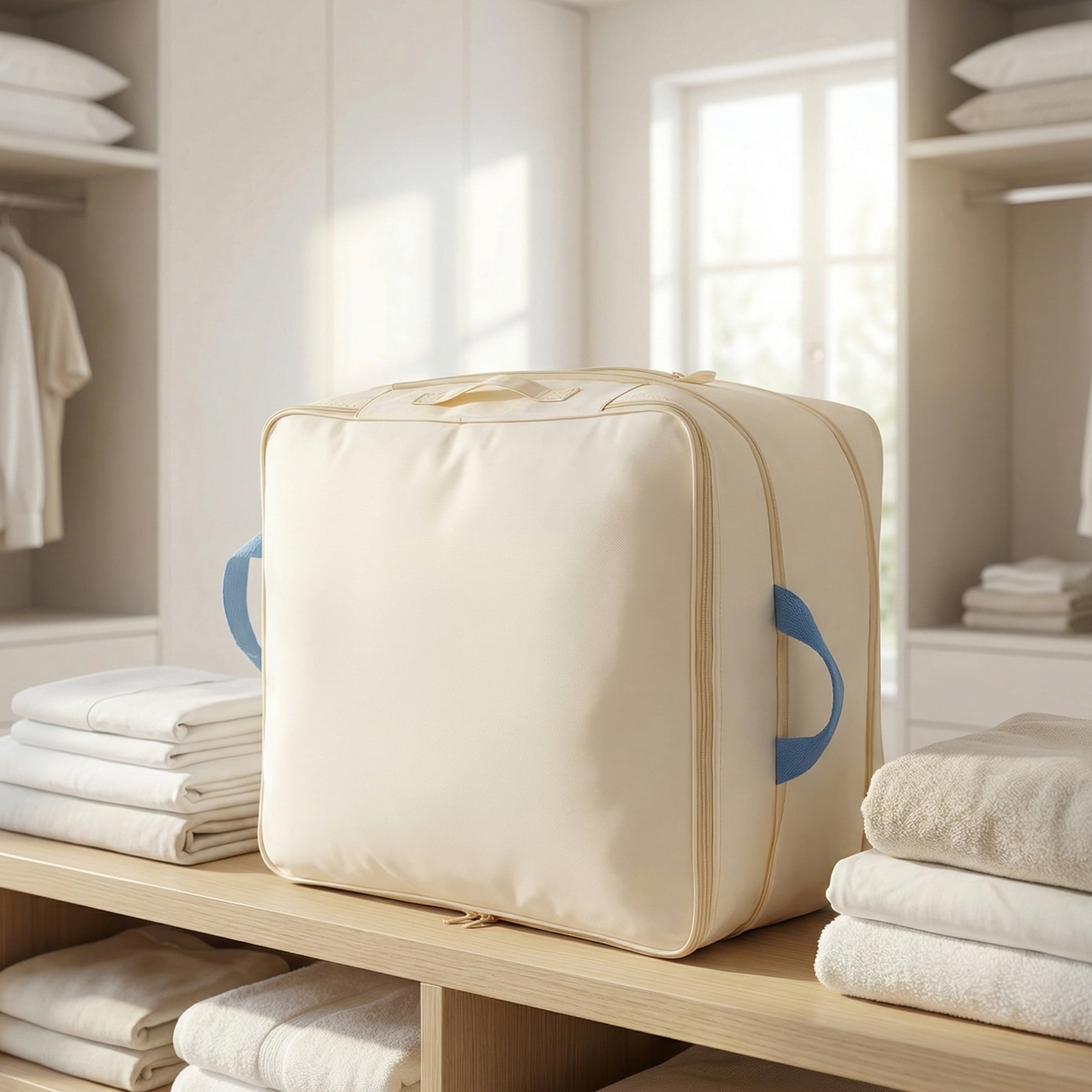 Unique Bargains Clothes Storage Bags for Organizing Bedroom White 23.6"x19.7"x15.7"