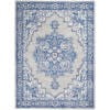 homeroots home decor 385832 4’ x 6’ Gray and Blue Persian Medallion Area Rug