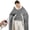 Gray, variant on TRUSTWARMTH Wearable Heated Blanket 50"x64", Electric Throw Blanket Wrap Poncho with Hood Pockets, 6 Heating Levels & 4 Hours Auto Off, Machine Washable, Gray