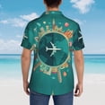 thumbnail image 6 of Daiia Around The Planet Hawaiian Shirt for Men Gentle Cotton Regular Short Sleeve Casual-X-Large, 6 of 9